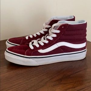 Burgundy High top Vans